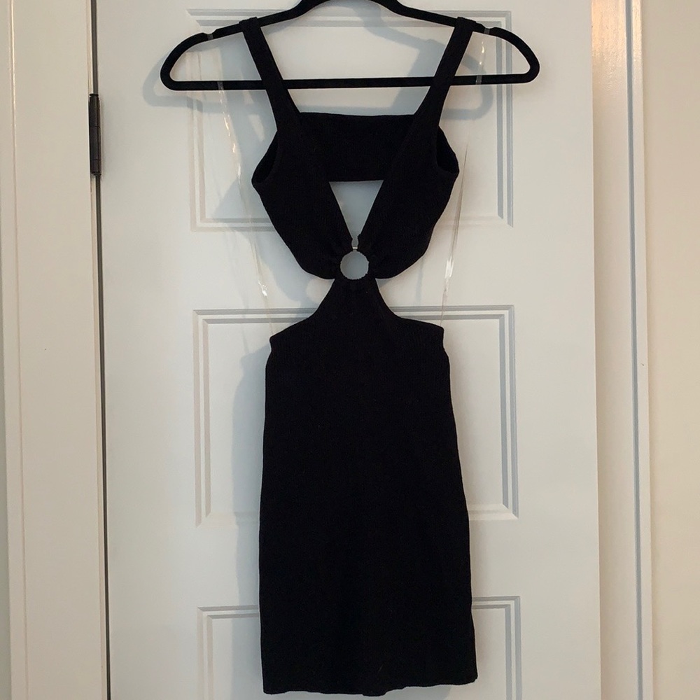 Verge Girl ribbed knit mini cut out black dress NWT, size AU8